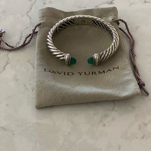 David Yurman Waverly Bracelet 10mm Green stone